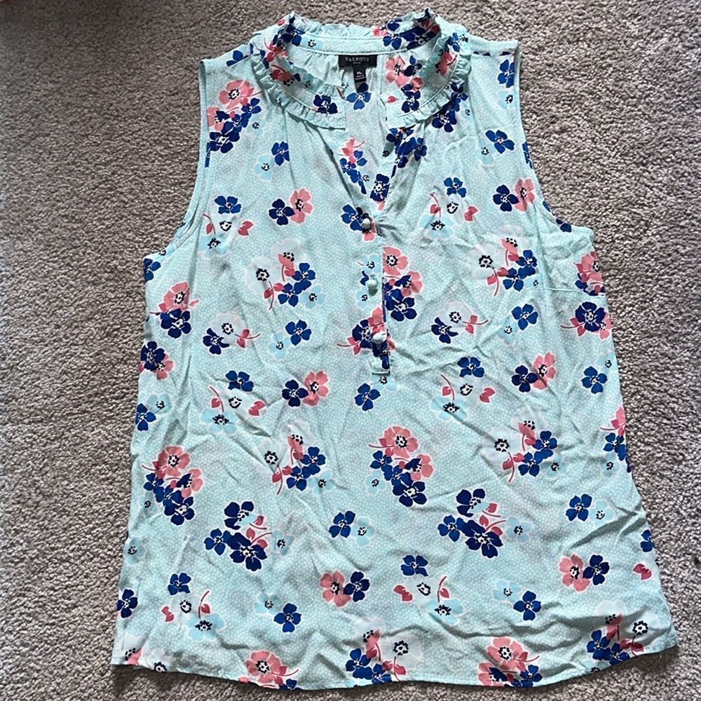 Talbots Ruffle Trim Shell Top! - Picture 9 of 14